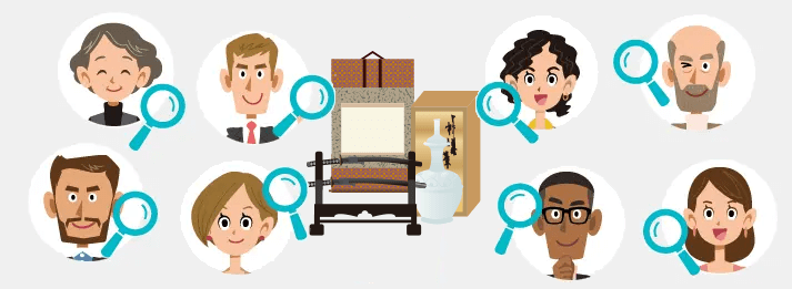 厳選された美術品・骨董品買取のプロの査定士が商品の値段を査定します。