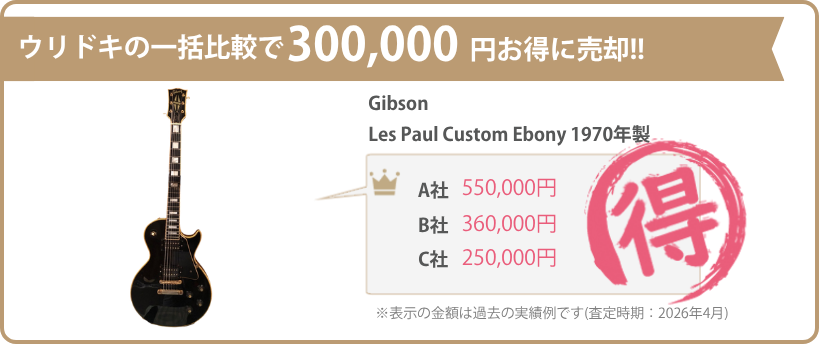 ウリドキの一括比較では、ピアノ・楽器・PA機材が相場よりも高く売れるのでお得に売却することができます。