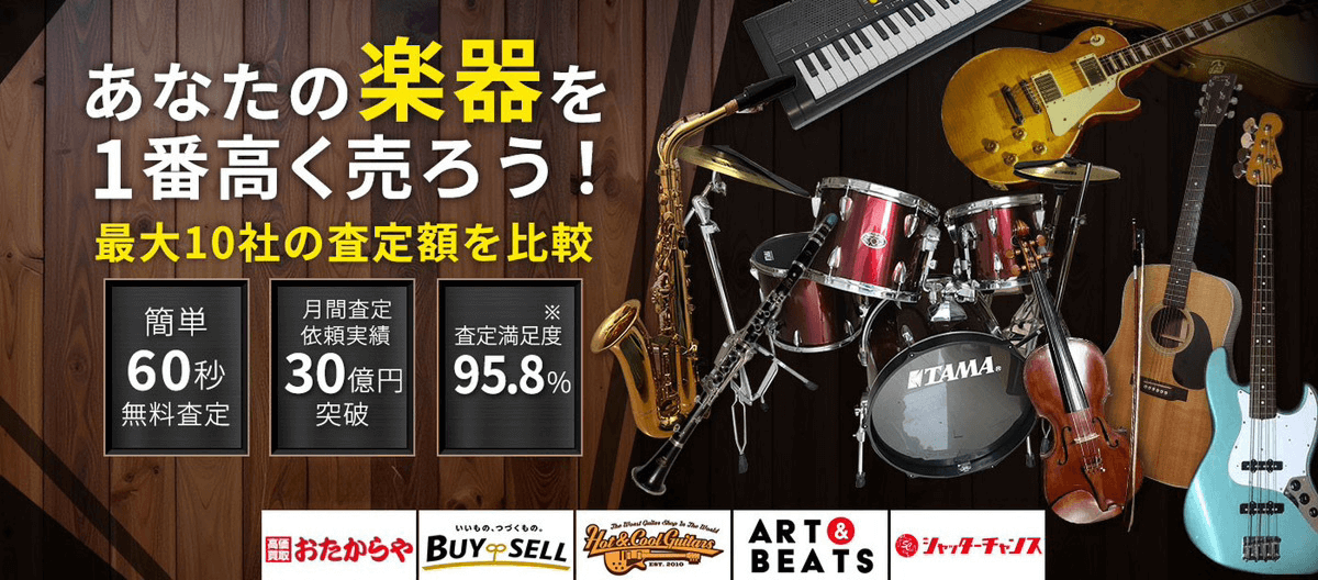 ピアノ・楽器・PA機材を売るならウリドキ。簡単60秒申込で最大10社の複数のプロから一括査定が届くから1番高い査定金額であなたの持っているピアノ・楽器・PA機材が売れる。