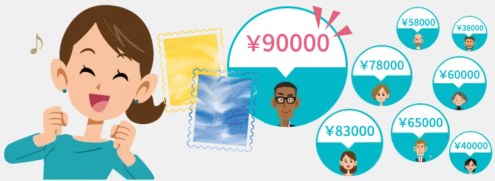 厳選されたプロの査定士から買い取りたい切手の値段が届き、1番高い金額が分かります。