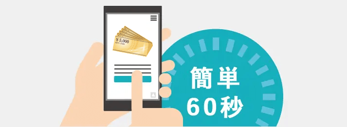 チケット・金券の詳細やお客様情報を簡単60秒で入力するだけで一括査定依頼に申し込めます。