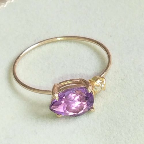 K10K18 アメジストダイヤモンドコンビリング