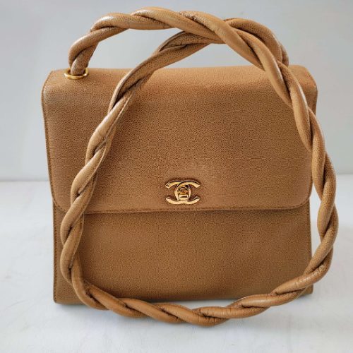 シャネル キャビアスキン ツイストハンドル 2WAYハンドバッグ