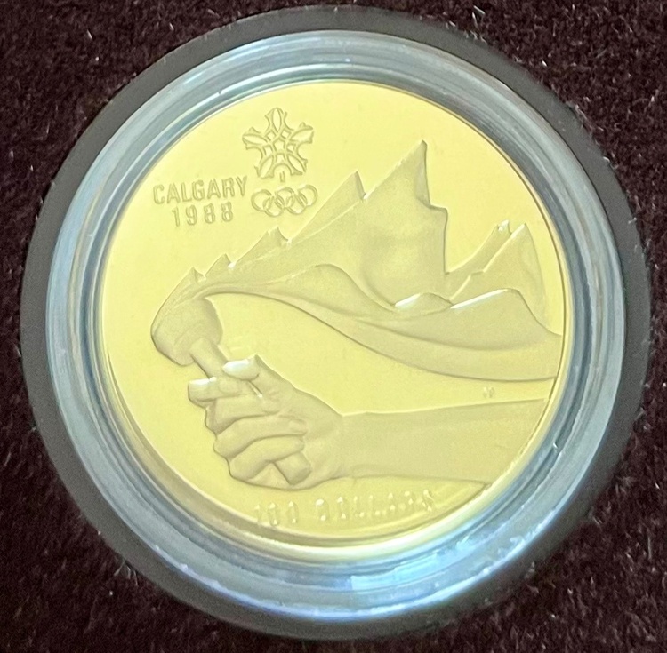 1987年カナダ カルガリーオリンピック金貨 100ドル未開封