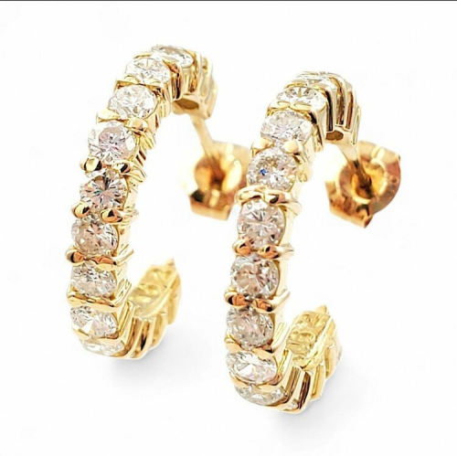 K18イエローゴールドダイヤフープピアス