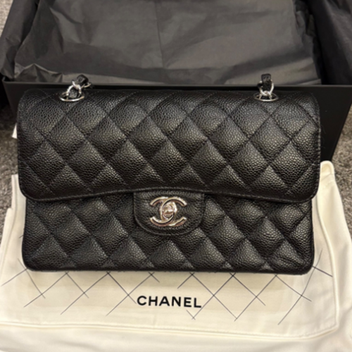 クラシックスモールハンドバッグ　キャビアスキン