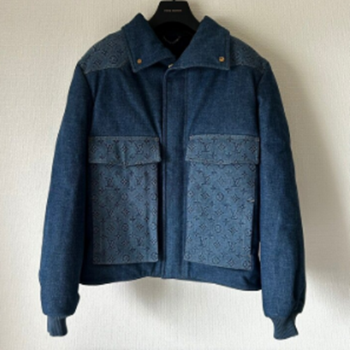 モノグラムパテッドデニムブルゾン