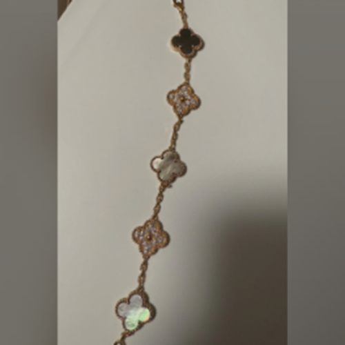 ヴィンテージ アルハンブラ ブレスレット、5モチーフ 18K ローズ ゴールド