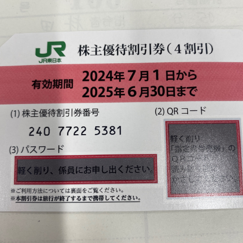 JR東日本株主優待券 7枚 有効期限2025年6月30日
