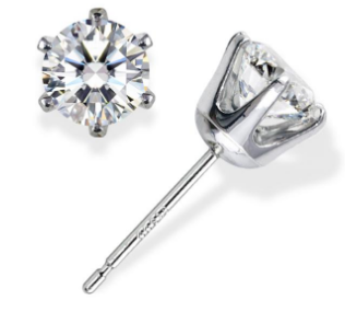 Pt900 K18 モアサナイト 1カラットピアス