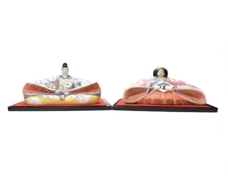北岡秀雄「伝之雛『蘭』」陶器 ひな人形