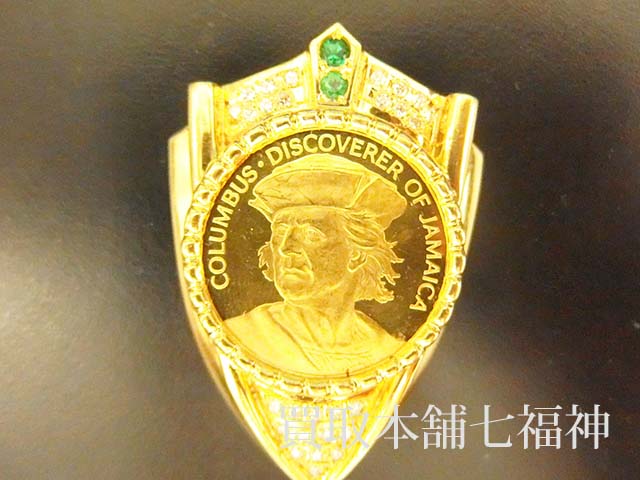 K21.6 ジャマイカ 100ドル コロンブス金貨ペンダントトップ