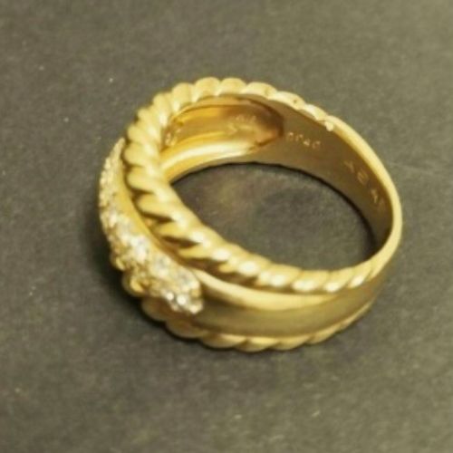 18K　イエローゴールド　ダイアモンド0.4カラットリング