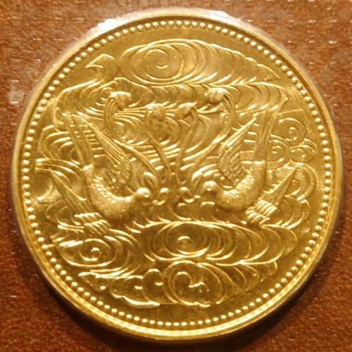 天皇陛下御在位60年　捨万円金貨
