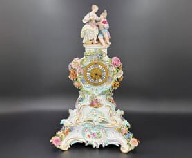 マイセン窯 マントルクロック「恋人達」1880年頃