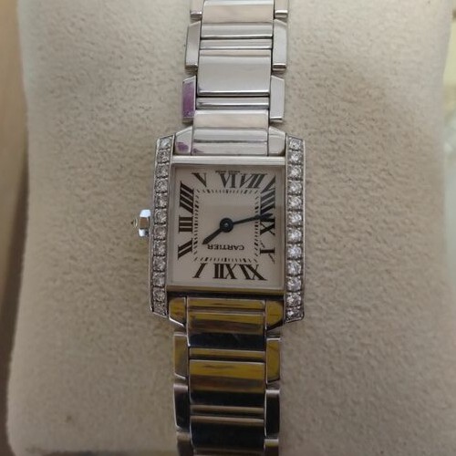 18KWHITE GOLD TANK FRANCAISE