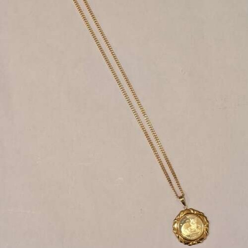 K24コイントップ　K18枠ネックレス