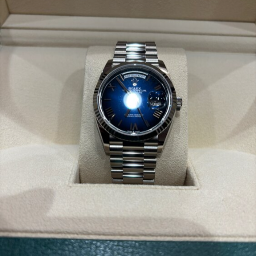 ロレックス デイデイト36 128239WG ブルーオンブレ