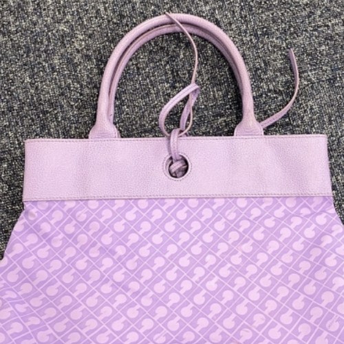 ゲラルディーニ PVCレザー ロゴ総柄 ハンドバッグ