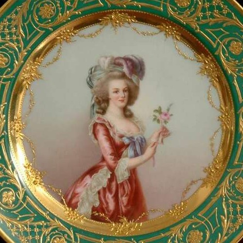 ロイヤルコペンハーゲン　エナメル細密画皿