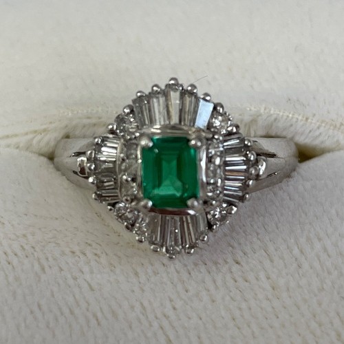 PT900 リング　エメラルド0.35 MD0.69 7.46g