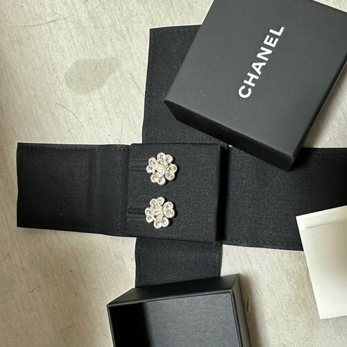 CHANEL ピアス ココマーク ハート フラワー ラインストーン シルバー
