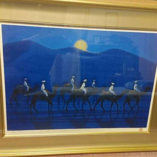 平山郁夫 月光流砂らくだ行 200部 2013年 シルクスクリーン