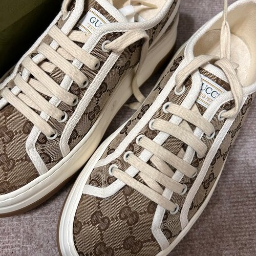 GGキャンバス ローカットスニーカー ベージュ