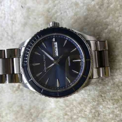 ハミルトンジャズマスターシービューデイデイトh37551141 ブルー