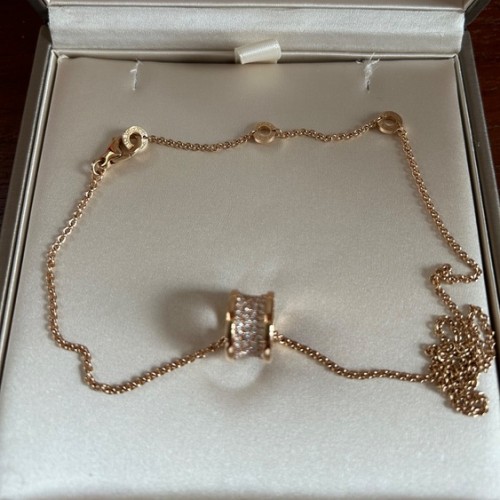 ブルガリ　B-ZERO1 パヴェダイヤネックレス　ピンクゴールド