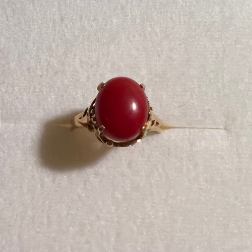 k18 指輪 リング　赤珊瑚