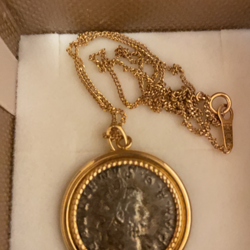 18金 古代ローマ帝国 コインペンダント コンモドゥス帝