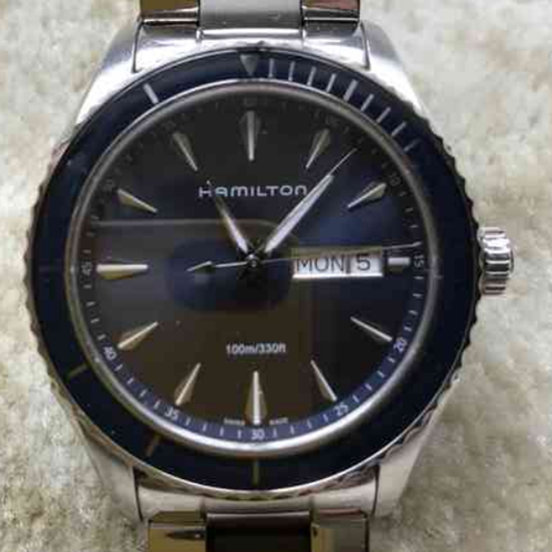 ハミルトンジャズマスターシービューデイデイトh37551141 ブルー