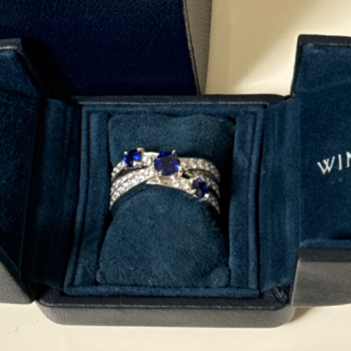 ハリーウィンストン　ジオメタリックサファイアリング