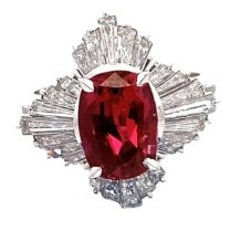 Pt･Pm900 タイ産ルビー ダイヤ 4ct