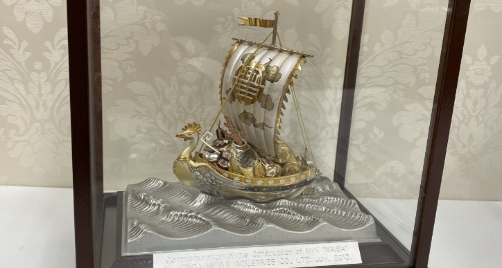 銀製置物 宝舟