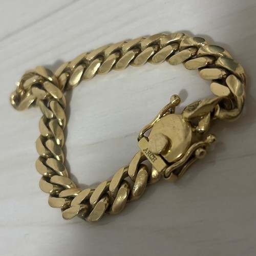 マイアミキューバンブレスレット 幅10㎜　19㎝　76.48g ［K18］