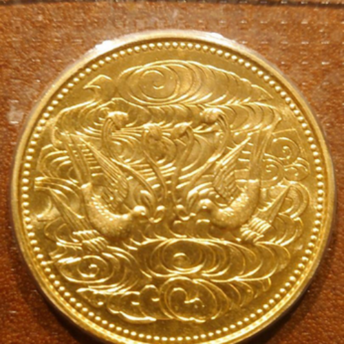 天皇陛下御在位60年　捨万円金貨