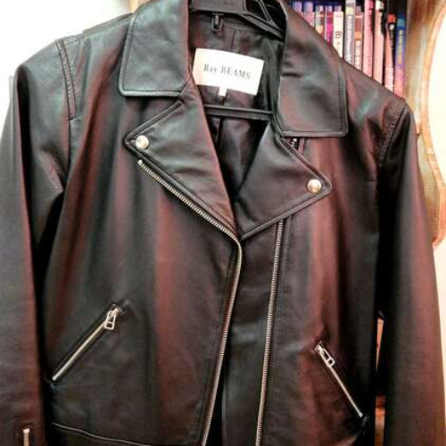 BEAMS ラムレザーライダースジャケット