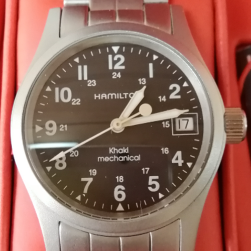 HAMILTON　稀少な純正ブレス　カーキ　フィールド　メカニカル