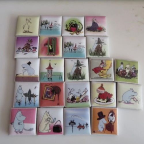 ムーミン　ミニタイル2.5センチ四方　22枚　全て　柄違い