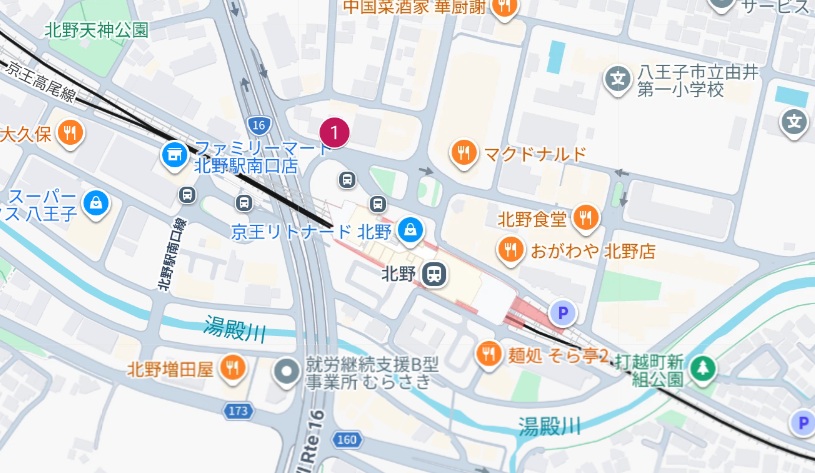 北野・長沼周辺Googleマップ画像