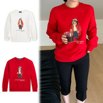 くま 起毛 マンツーマンTシャツ