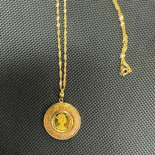 K24 金貨 マン島 キャット コインペンダント 1992年