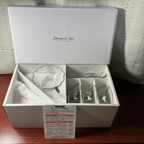 クリヤマカップ&ソーサー　ガラス製5客セット