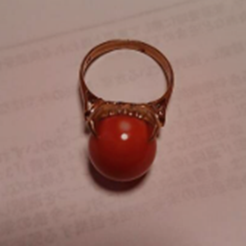 珊瑚18金リング