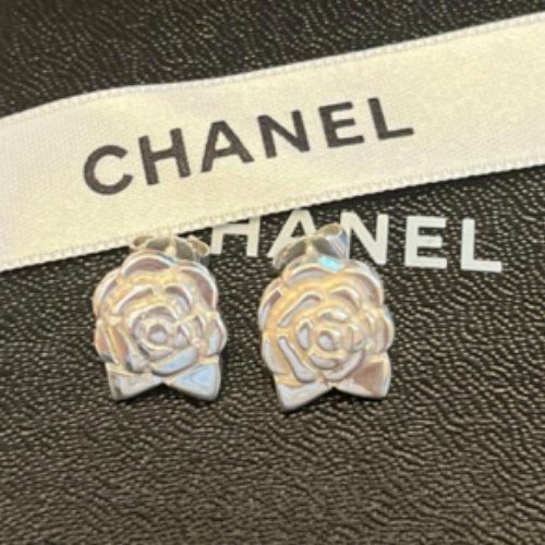 CHANEL シャネル SV925 銀　カメリア フラワー　ピアス