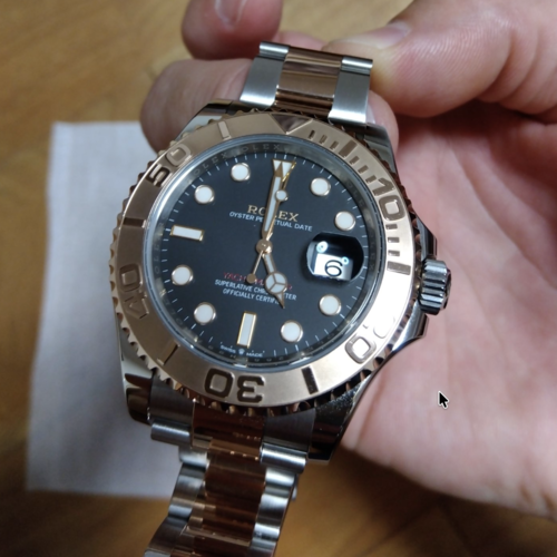 126621 ヨットマスターロレゾールのブラック文字盤