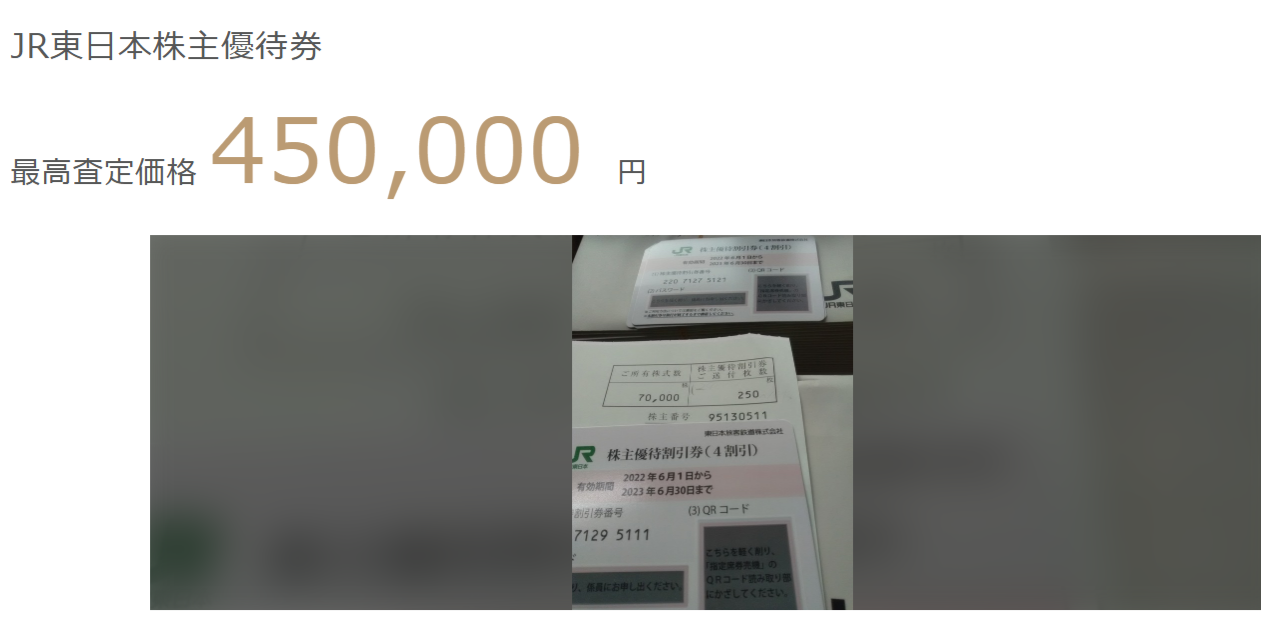 JR東日本株主優待券（250枚・有効期限2023年6月30日）