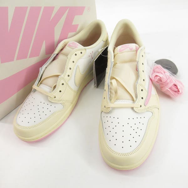 Travis Scott × Nike Air Jordan 1 Retro Low OG "Muslin/Shy Pink" IQ7604-100
